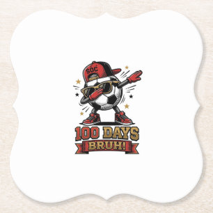 100 Dagen Bruh Voetbal Dabbing Shirt Ontwerp_1 Kartonnen Onderzetters