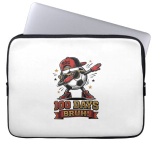 100 Dagen Bruh Voetbal Dabbing Shirt Ontwerp_1 Laptop Sleeve