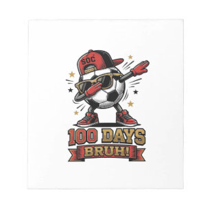 100 Dagen Bruh Voetbal Dabbing Shirt Ontwerp_1 Notitieblok
