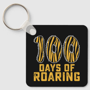 100 Dagen Brullende Tijger Grappige 100e Dag Schoo Sleutelhanger