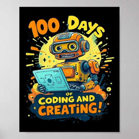 100 dagen codering en Creëer robot 100 dagen S Poster (Voorkant)