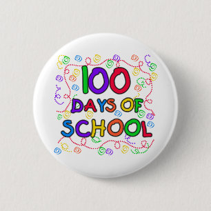 100 dagen Confetti-T-shirts op school en cadeautje Ronde Button 5,7 Cm