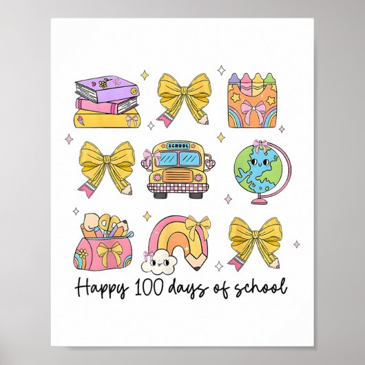 100 dagen Coquette School Docenten Kinder Poster (Voorkant)