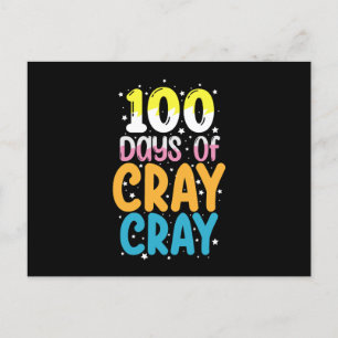 100 dagen Cray Cray 100e dag schoolleraar Briefkaart