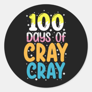 100 dagen Cray Cray 100e dag schoolleraar Ronde Sticker