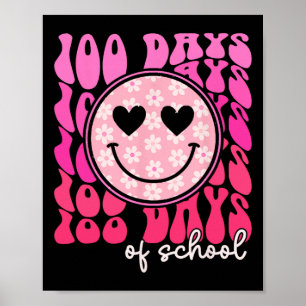 100 Dagen Dag Van School Roze Madeliefje Glimlach Poster