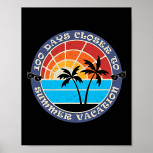 100 dagen dichter bij de zomer - 100e schooldag poster