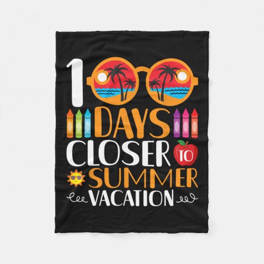 100 dagen dichter bij de zomervakantie fleece deken (Voorkant)