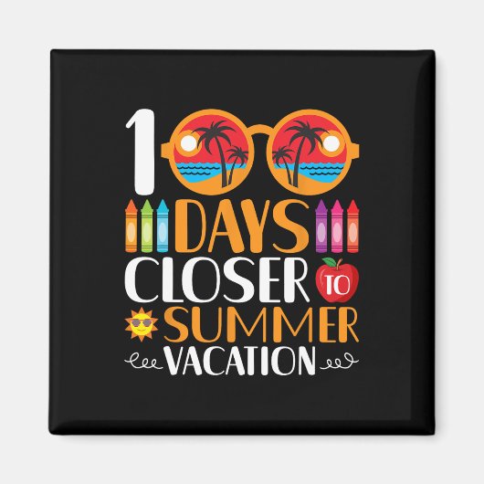 100 dagen dichter bij de zomervakantie magneet (Voorkant)