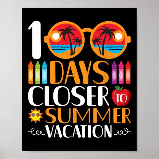 100 dagen dichter bij de zomervakantie poster (Voorkant)
