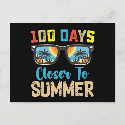 100 dagen dichter bij de zomervakantie school briefkaart (Voorkant)