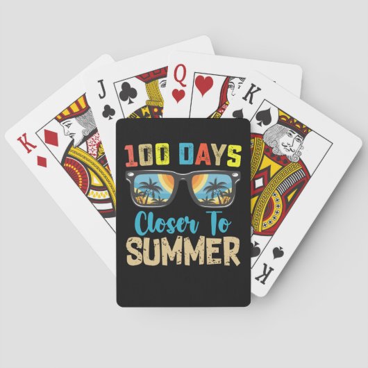 100 dagen dichter bij de zomervakantie school pokerkaarten (Achterkant)