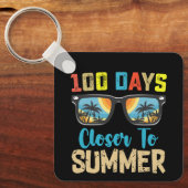 100 dagen dichter bij de zomervakantie school sleutelhanger (Voorkant)