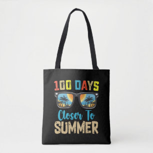 100 dagen dichter bij de zomervakantie school tote bag