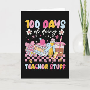 100 dagen doen leraar spullen Cute School Design Kaart