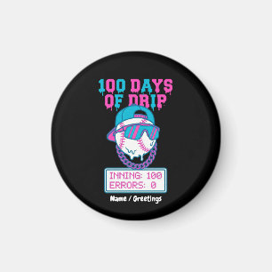 100 dagen Drip 0 fouten honkbal school swag  Magneet