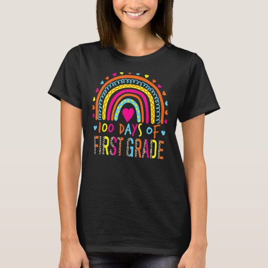 100 dagen eerste graad leopardregenboog 100 dagen t-shirt (Voorkant)