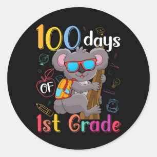 100 dagen eerste klas Koala 100e dag school Ronde Sticker
