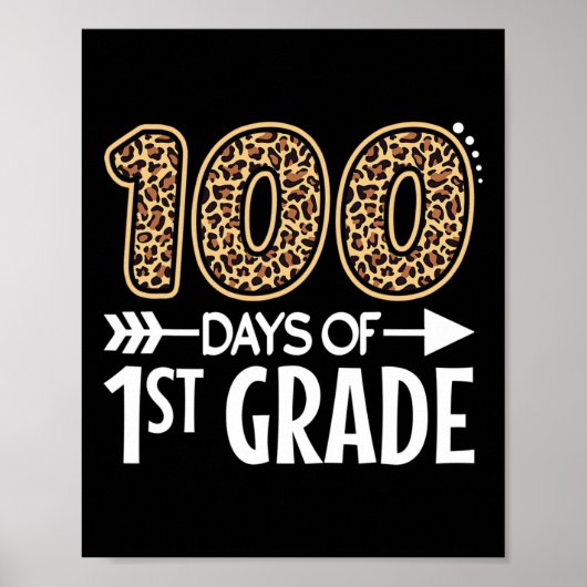 100 dagen eerste klas leraar student 100e dag poster (Voorkant)