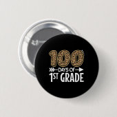 100 dagen eerste klas leraar student 100e dag ronde button 5,7 cm (Voorkant /achterkant)