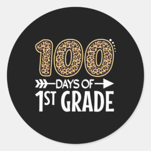 100 dagen eerste klas leraar student 100e dag ronde sticker