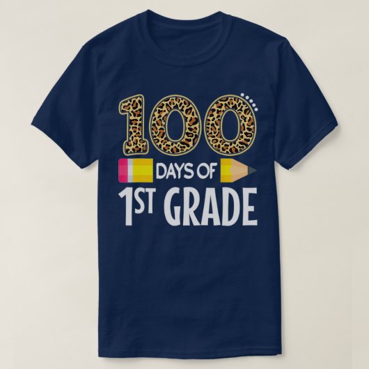 100 dagen eerste klas leraar student 100e dag t-shirt (Design voorkant)