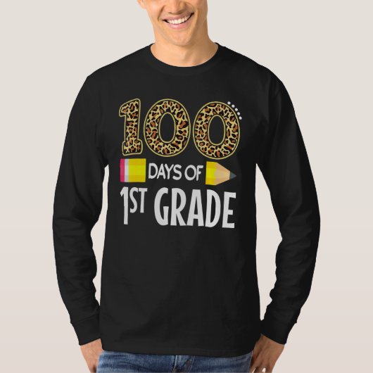 100 dagen eerste klas leraar student 100e dag t-shirt (Voorkant)