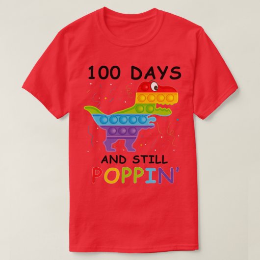 100 dagen en nog steeds Poppin Saurus kleuterschoo T-shirt (Design voorkant)