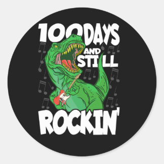 100 dagen en nog steeds rocken - 100 dagen schoold ronde sticker