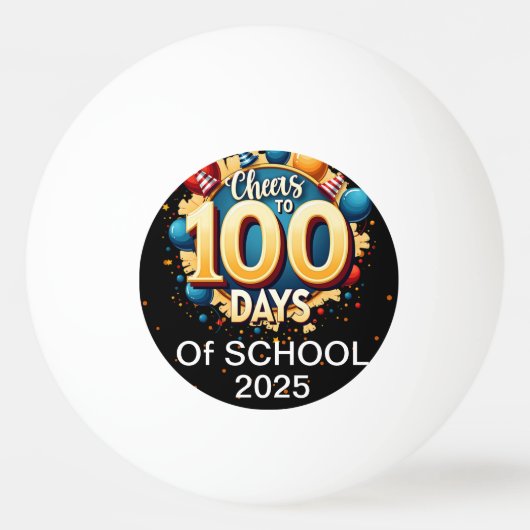100 dagen: feestelijke 100ste schooldag pingpongbal (Voorkant)