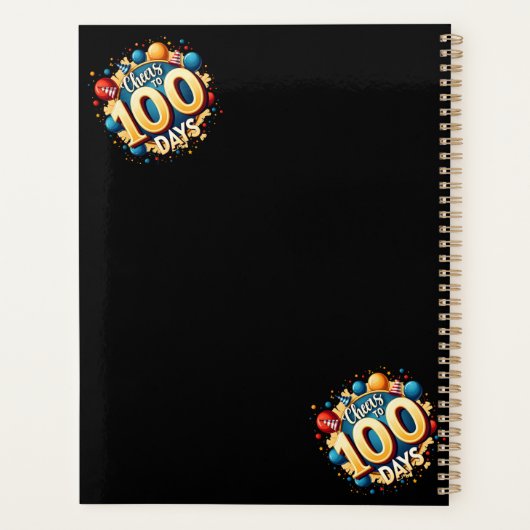 100 dagen: feestelijke 100ste schooldag planner (Achterkant)