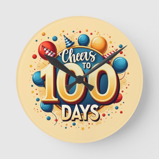 100 dagen: feestelijke 100ste schooldag ronde klok (Voorkant)
