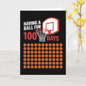 100 DAGEN FEESTEN Basketbalfan Kaart (Gele Bloem)