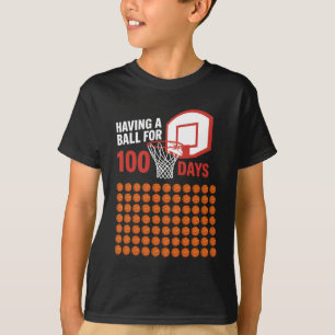 100 DAGEN FEESTEN Basketbalfan T-shirt