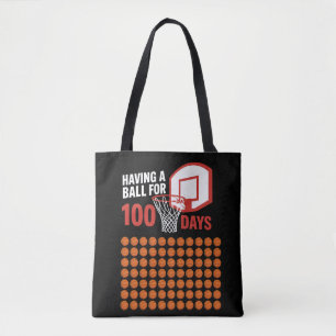 100 DAGEN FEESTEN Basketbalfan Tote Bag