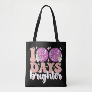 100 dagen felle discobal 100ste schooldag tote bag