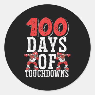 100 dagen Football met inkt 100 dagen op school Ronde Sticker