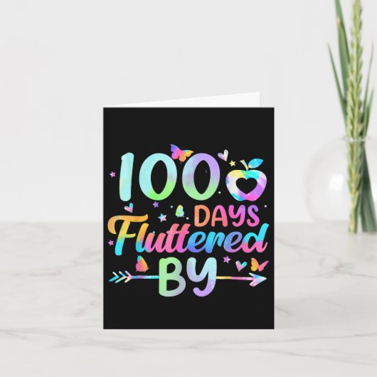 100 dagen gefladder door - 100ste schooldag kaart (Voorkant)