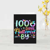 100 dagen gefladder door - 100ste schooldag kaart (Gele Bloem)