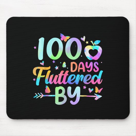100 dagen gefladder door - 100ste schooldag muismat (Voorkant)