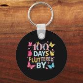 100 dagen gefladder door 100ste schooldag sleutelhanger (Voorkant)