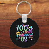 100 dagen gefladder door - 100ste schooldag sleutelhanger (Voorkant)