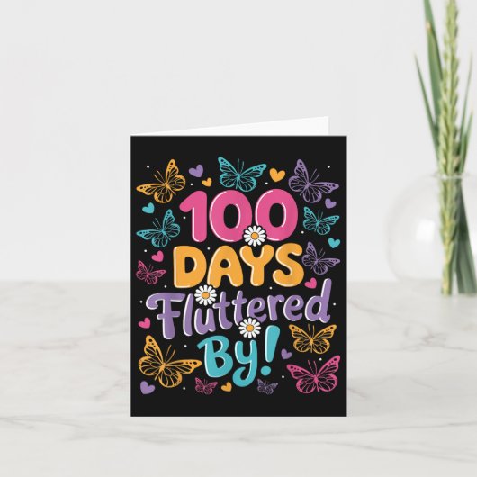 100 dagen gefladder Kinder 100ste schooldag Kaart (Voorkant)