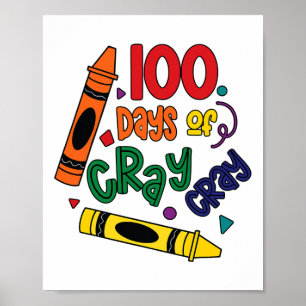 100 Dagen Gek Gek Leuk Gelukkige 100ste Schooldage Poster
