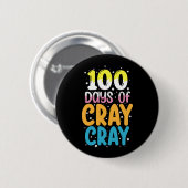 100 dagen gekte 100e dag van school leraar ronde button 5,7 cm (Voorkant /achterkant)