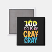 100 dagen gekte 100ste dag van school leraar magneet (Voorkant / Achterkant)