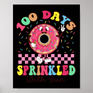100 dagen geprint met een gratis donut 100e dag sc poster