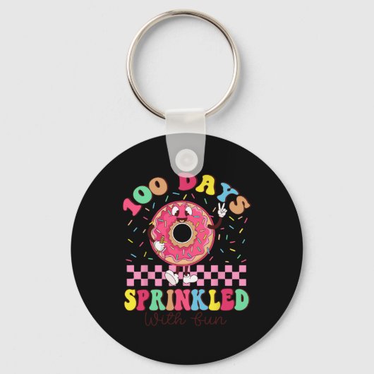 100 dagen geprint met een gratis donut 100e dag sc sleutelhanger (Voorkant)