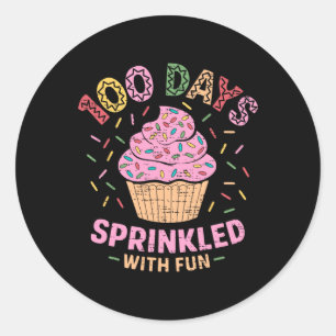 100 dagen gesponnen met vun taart 100e dag van S Ronde Sticker