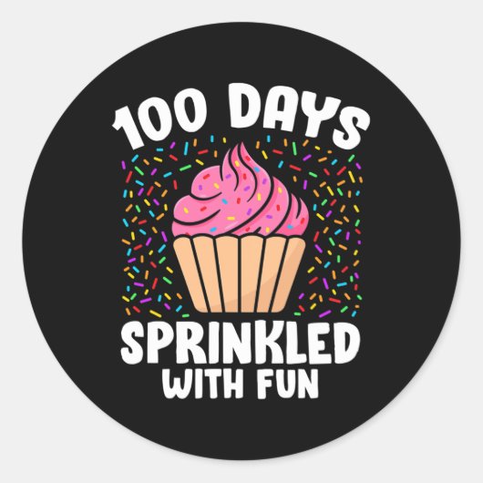 100 dagen gesponnen met vun taart 100e dag van S Ronde Sticker (Voorkant)